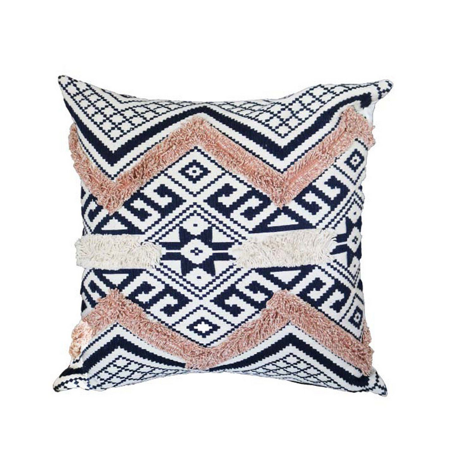 Five Queens Court Woodstock Indigo 18 Square Decorative Throw Pillow