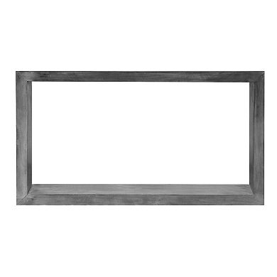 Keli 52 Inch Cube Shape Wooden Console Table With Open Bottom Shelf, Charcoal Gray