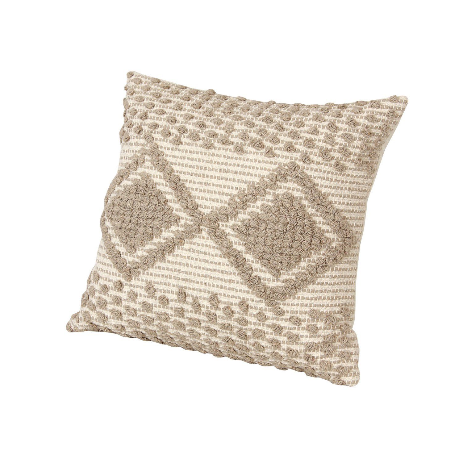 CosmoLiving Diamond Luxe Gusset Pillow, White, Standard