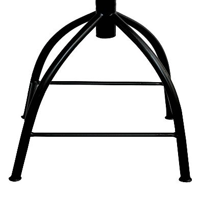 Pia 25-31 Inch Industrial Style Counter Height Stool With Adjustable Swivel Seat, Brown, Black