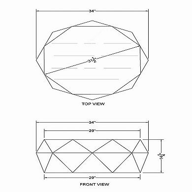 Bon 33 Inch Diamond Shape Acacia Wood Coffee Table With Smooth Top, Dark Brown