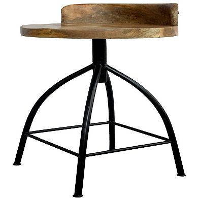 30-35 Inch Industrial Style Adjustable Swivel Bar Stool With Backrest