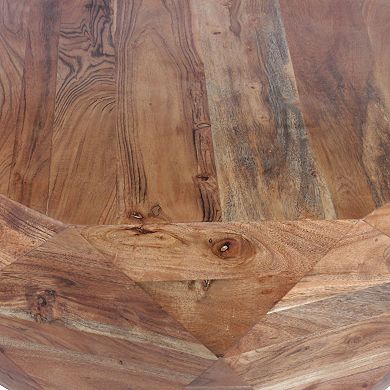 Bon 33 Inch Diamond Shape Acacia Wood Coffee Table With Smooth Top, Natural Brown