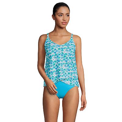 Women s Lands End Long Torso Chlorine Resistant Tulip Hem Tankini Swimsuit Top