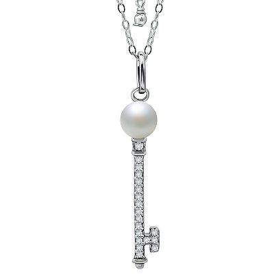 Aleure Precioso Sterling Silver Cubic Zirconia Key Pendant