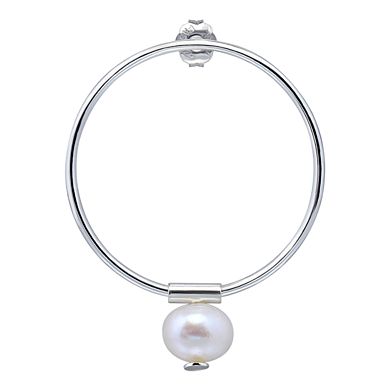 Aleure Precioso 18k Gold Over Silver Circle Drop & Freshwater Cultured Pearl Hoop Drop Earrings