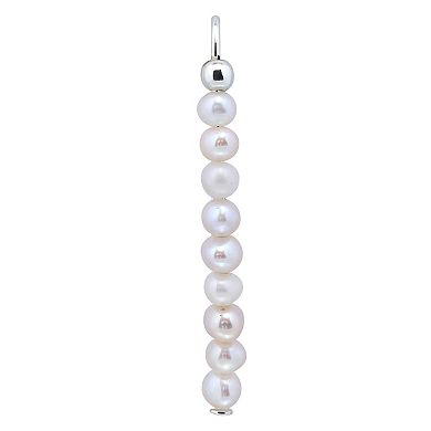 Aleure Precioso Sterling Silver Freshwater Cultured Pearl Threader Drop Earrings