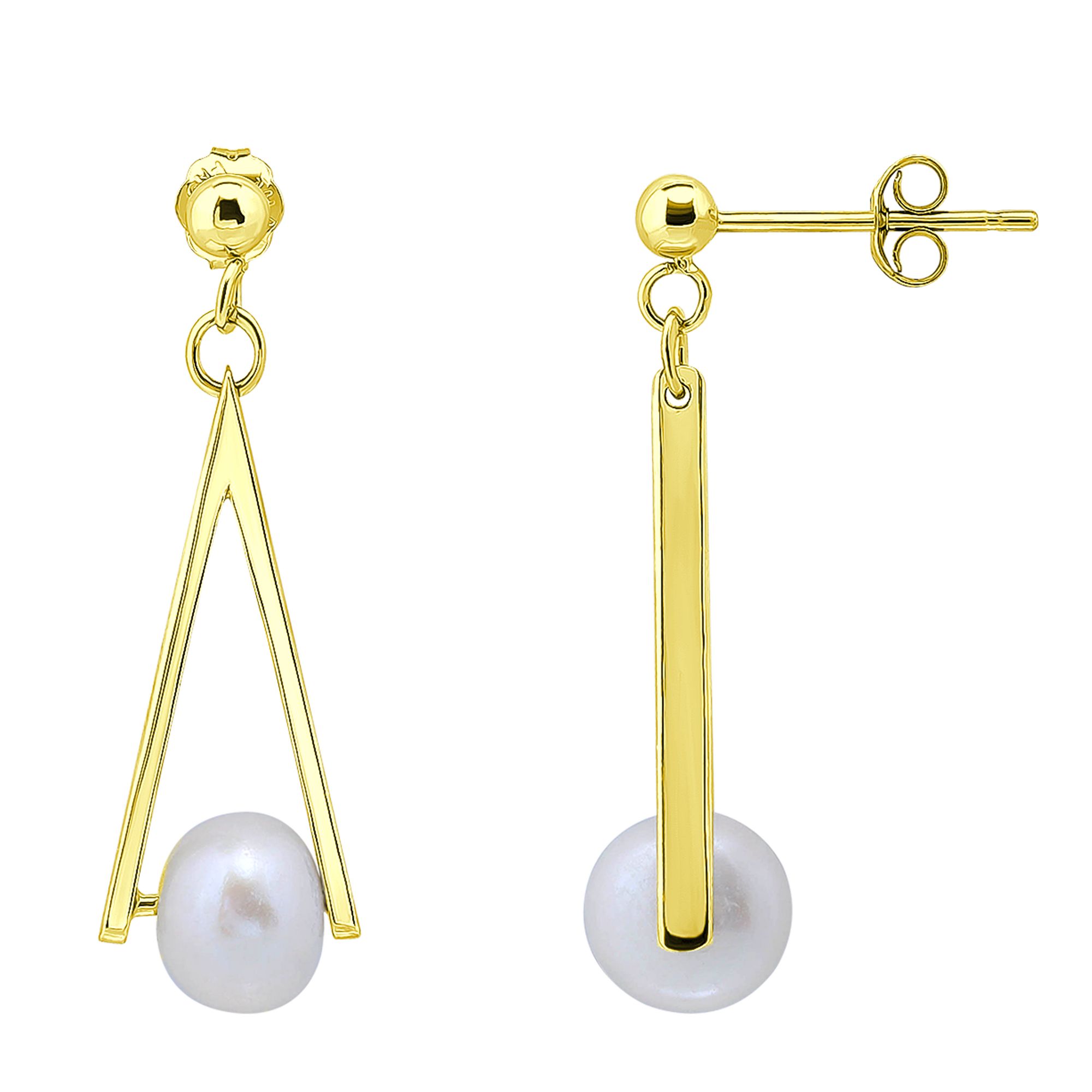 Aleure Precioso Sterling Silver & Freshwater Cultured Pearl Triangle Drop E