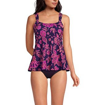 Petite Lands' End Comfort Flutter Scoop Neck Tankini Swim Top