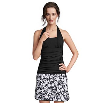 Petite Lands' End Chlorine Resistant Square Neck Halter Tankini Swimsuit Top