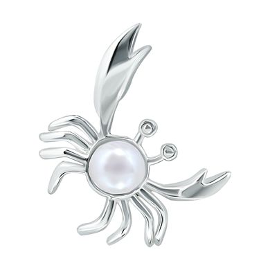 Aleure Precioso Sterling Silver Crab & Freshwater Cultured Pearl Stud Earrings
