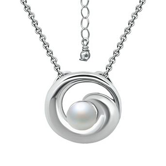 Aleure Precioso Sterling Silver Conch Shell & Freshwater Cultured Pearl Pendant Necklace