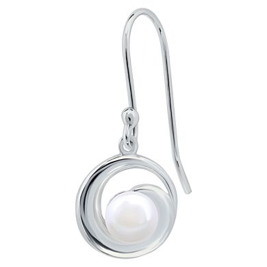 Aleure Precioso Sterling Silver Conch Shell & Freshwater Cultured Pearl Drop Fishhook Earrings