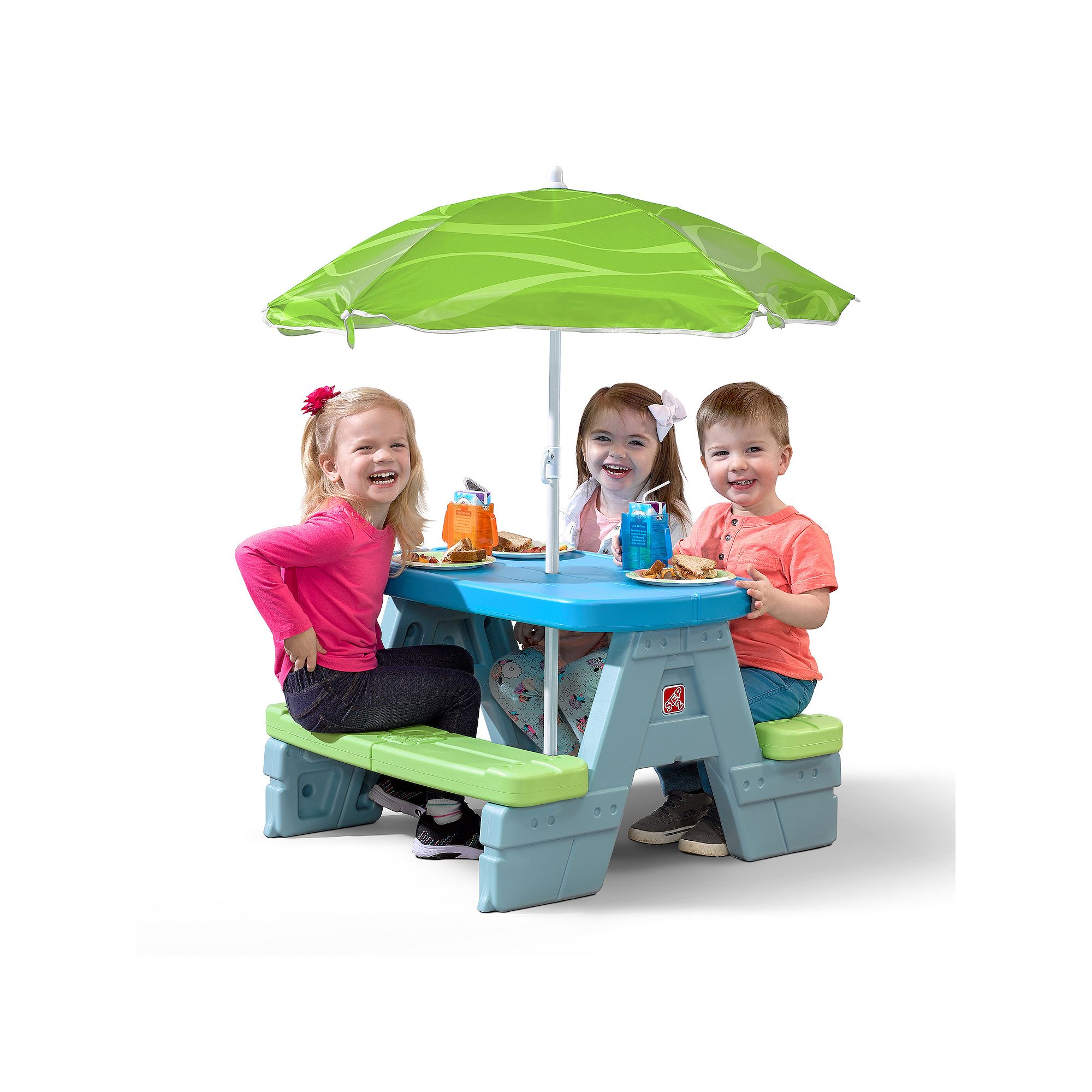 Step2 Sun & Shade Picnic Table & Umbrella Set, Gray