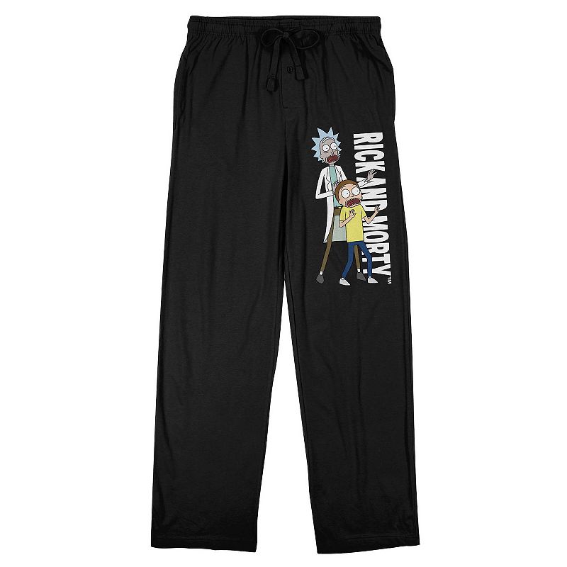 Mens Rick And Morty Pajama Pants, Size: Small, Black