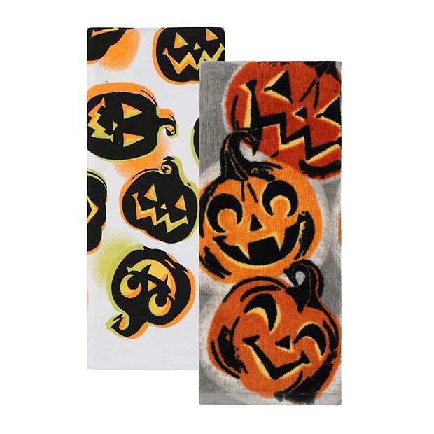 Halloween Kitchen Towel Set, Trick or Treat Towel, Jack O Lantern