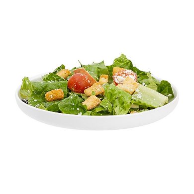 White Ceramic Dinner Plates Set Of 4 Serving Dinnerware Dishes (8 Inches)