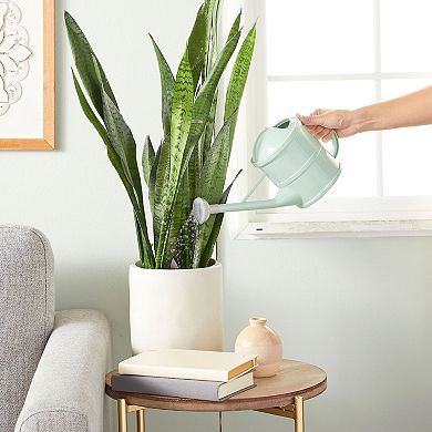 0.4 Gallon Mint Green Small Plastic Watering Can with Sprinkler Head for Flowers
