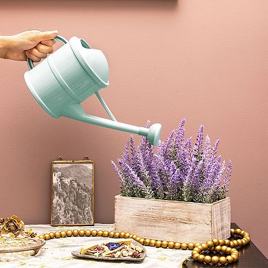 0.4 Gallon Mint Green Small Plastic Watering Can with Sprinkler Head for Flowers