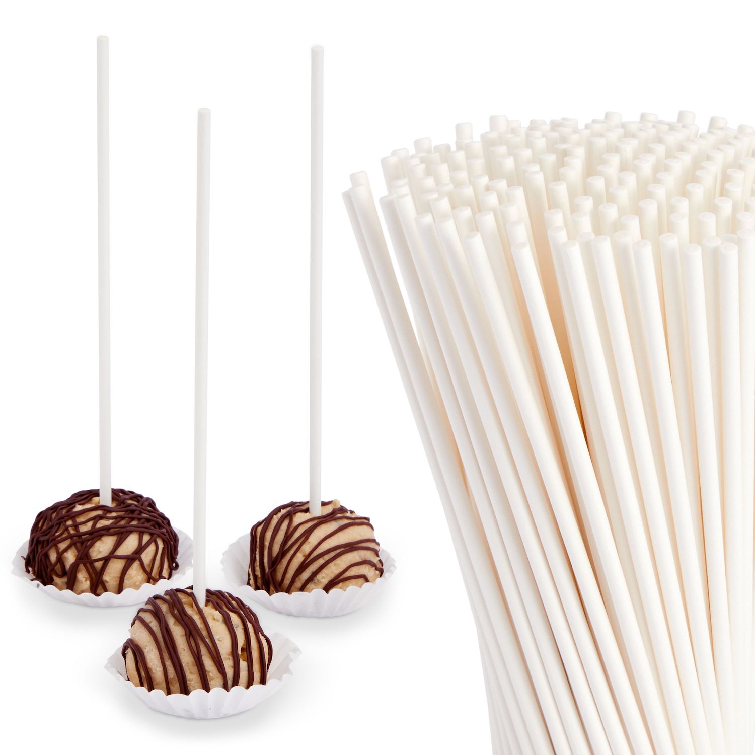 thumbnail image 2 of 600 Pcs Lollipop Stick & Wrappers Kit - Cake Pop Sticks, Bags, Twist Ties | Candy Chocolate Cookie Making Supplies For Parties Baking 2 of 11