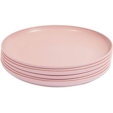 Wheat Straw Plates, Unbreakable Dinner Plate (Pink, 8 In, 6 Pack)