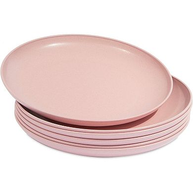 Wheat Straw Plates, Unbreakable Dinner Plate (Pink, 8 In, 6 Pack)