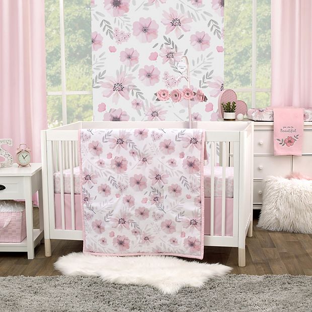 Little Love by NoJo Beautiful Blooms Floral 3 Piece Nursery Crib