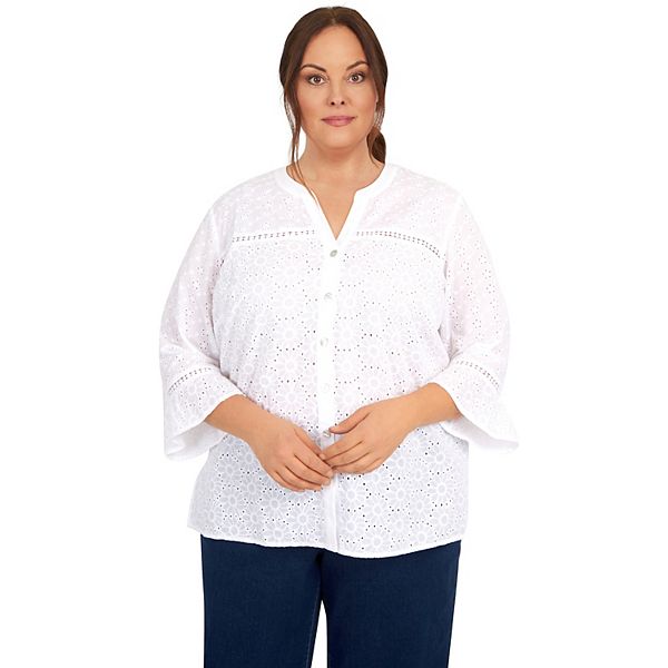 Plus Size Alfred Dunner Eyelet Shirt