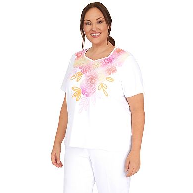 Plus Size Alfred Dunner Tie Dye Flowers Top
