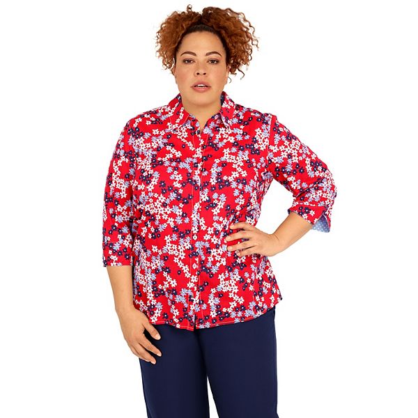 Plus Size Alfred Dunner Floral Button-Down Shirt