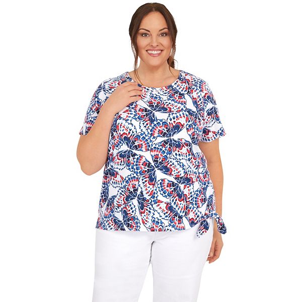 Plus Size Alfred Dunner Butterfly Knot Hem Top