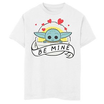 Boys 8-20 The Mandalorian Grogu aka The Child Be Mine Valentines Day Graphic Tee