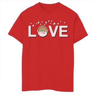 Boys 8-20 The Mandalorian Grogu aka The Child Love Valentines Day Graphic Tee