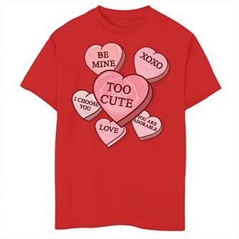Boys 8-20 The Mandalorian Grogu aka The Child Valentines Candy Hearts Graphic Tee