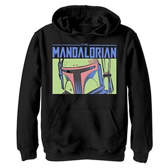 Boys 4-20 The Mandalorian Boba Fett Fluorescent Closeup Graphic Hoodie