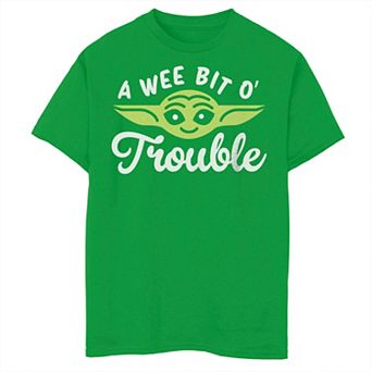 Boys 8-20 Star Wars Yoda Face Trouble Graphic Tee