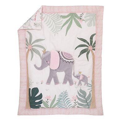 NoJo Tropical Princess Elephant 4 Piece Crib Bedding Set