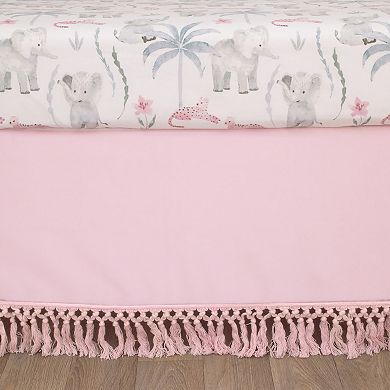 NoJo Tropical Princess Elephant 4 Piece Crib Bedding Set