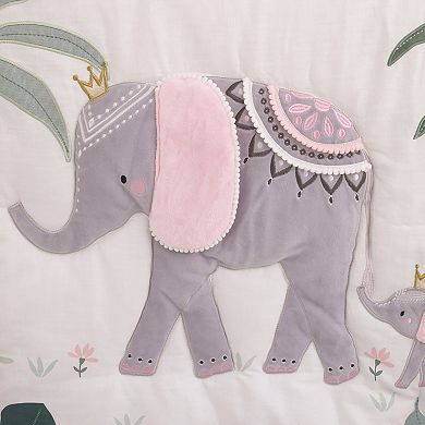 NoJo Tropical Princess Elephant 4 Piece Crib Bedding Set