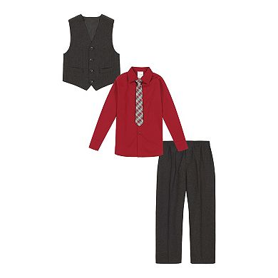 Baby Boy Van Heusen Micro Check Vest, Shirt & Pants Set