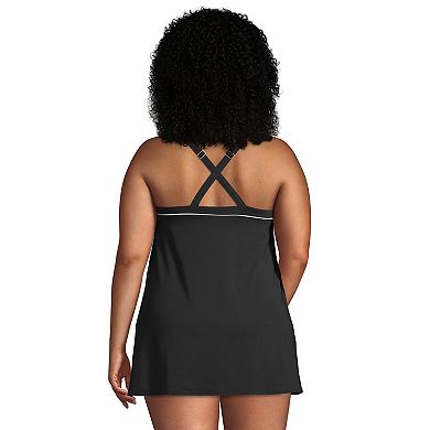 Plus Size Lands' End G-Cup High-Neck One-Piece Swimdress