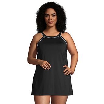 Plus Size Lands' End DDD-Cup High-Neck One-Piece Swimdress