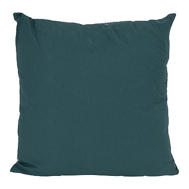 18" Teal Green Tropical Leaf Square Throw Pillow