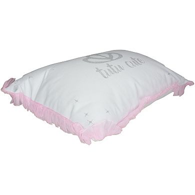 17.5" Ballerina Pink Glittered Tutu Cute Rectangular Throw Pillow