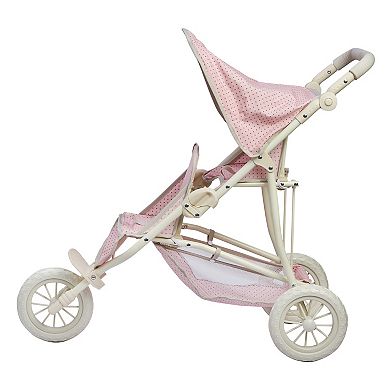 World Olivia's Little World Polka Dots Princess Baby Doll Twin Jogging Stroller 