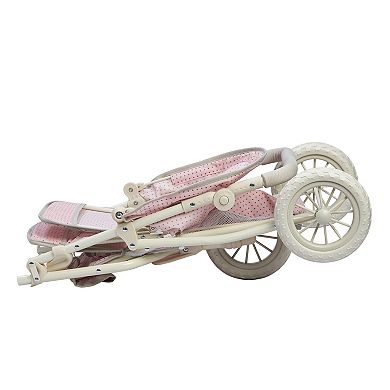 World Olivia's Little World Polka Dots Princess Baby Doll Twin Jogging Stroller 