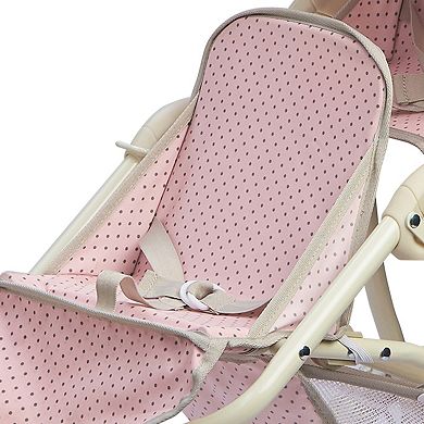 World Olivia's Little World Polka Dots Princess Baby Doll Twin Jogging Stroller