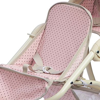 World Olivia's Little World Polka Dots Princess Baby Doll Twin Jogging Stroller 