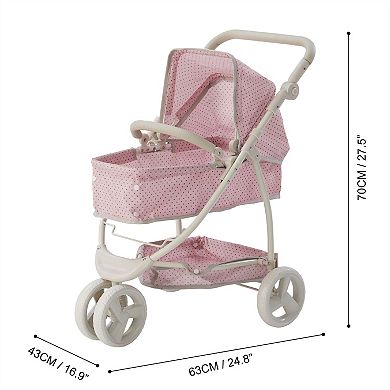 Olivia's Little World Polka Dots Princess 2-in-1 Baby Doll Stroller