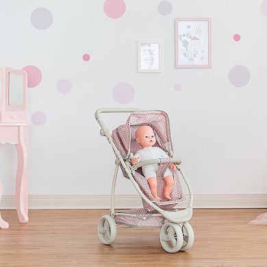 Olivia's Little World Polka Dots Princess 2-in-1 Baby Doll Stroller